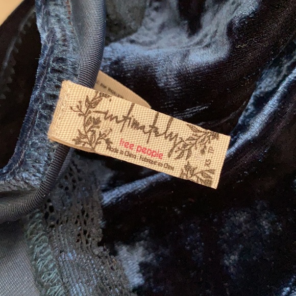 Intimately by Free People | Viper Crushed Velvet Chemise Mini Dress Blue (XS) - Picture 9 of 16